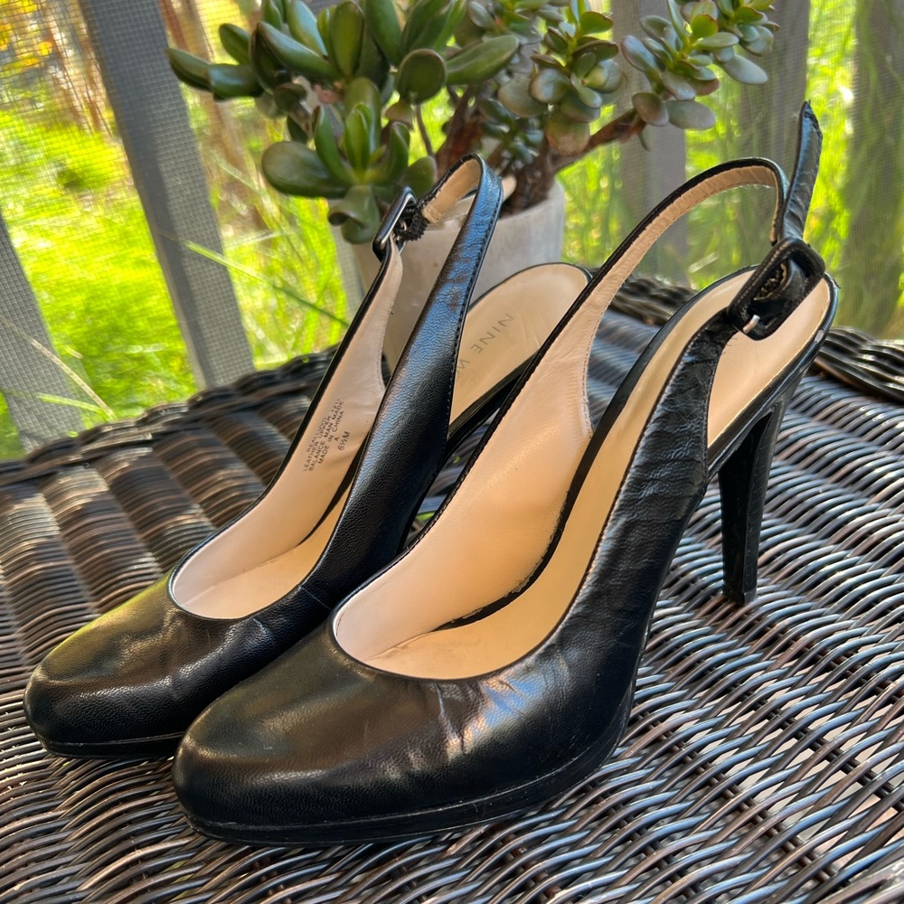 Nine West Slingback Black Leather shoes